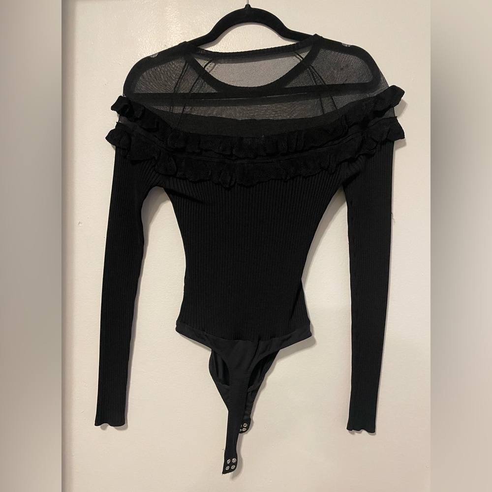 Intermix Sheer Combi Rib Knit Bodysuit